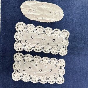 Vintage 1950’s White eyelet Doilies Set of 3